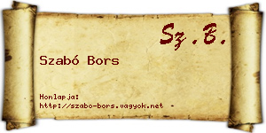 Szabó Bors névjegykártya